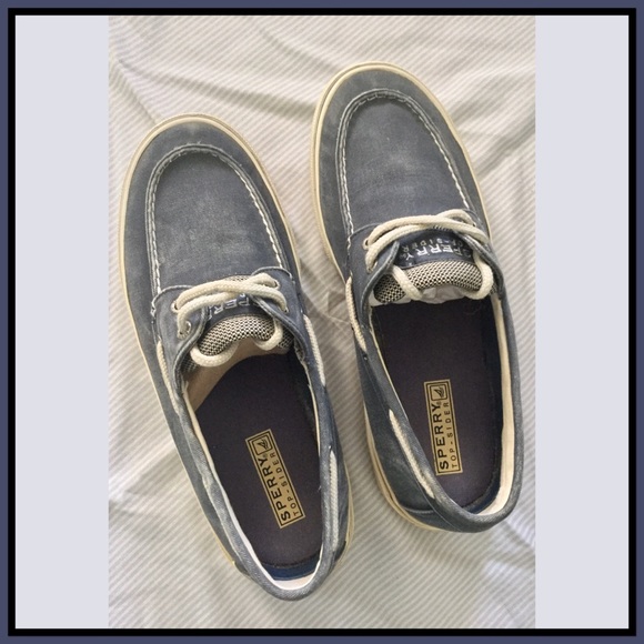 Sperry Halyard canvas boat deck shoes 8.5 sneakers - Picture 2 of 8